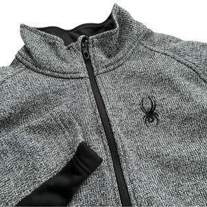 Spyder Men's Gray/Black 1/4 Zip Knit Sweater Pullover Sz Large Style # 199307